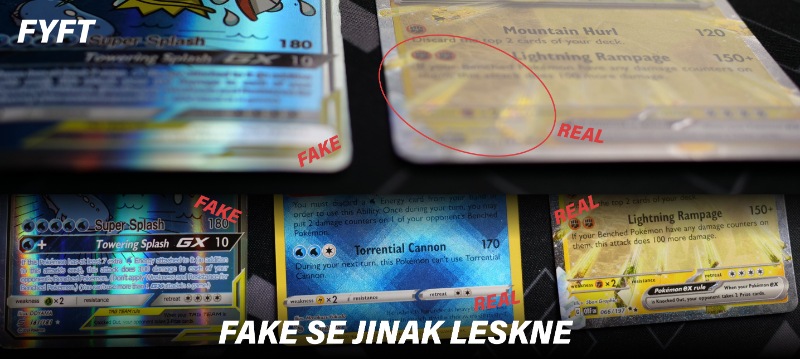 Fake pokémon karty se jinak lesknou